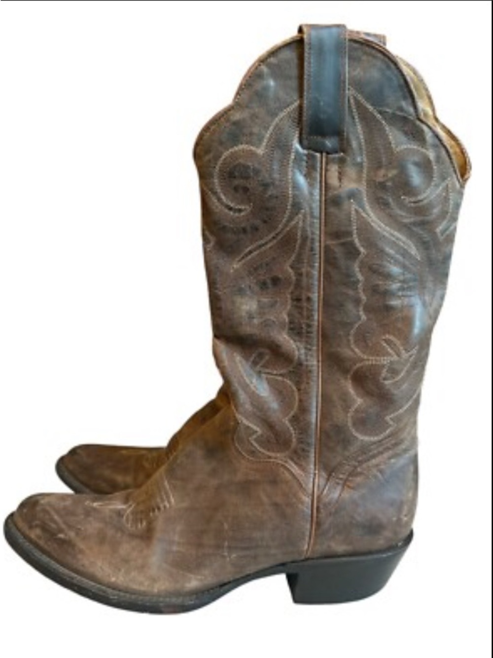 J B Dillon Women’s Brown Leather Western Cowboy Boots Size 8 B Genuine Goat
